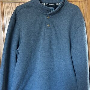 ComfortFit Men's Henley Pullover Sweatshirt - Slate Blue